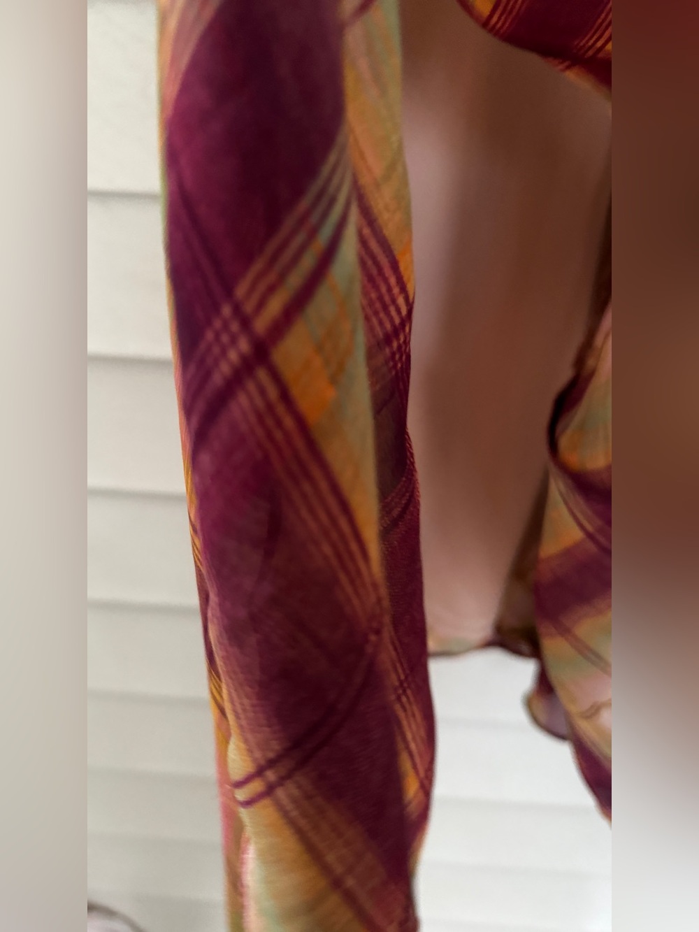 Zara Plaid Maxi Skirt in Brown and Olive Tones size M - Picture 4 of 7